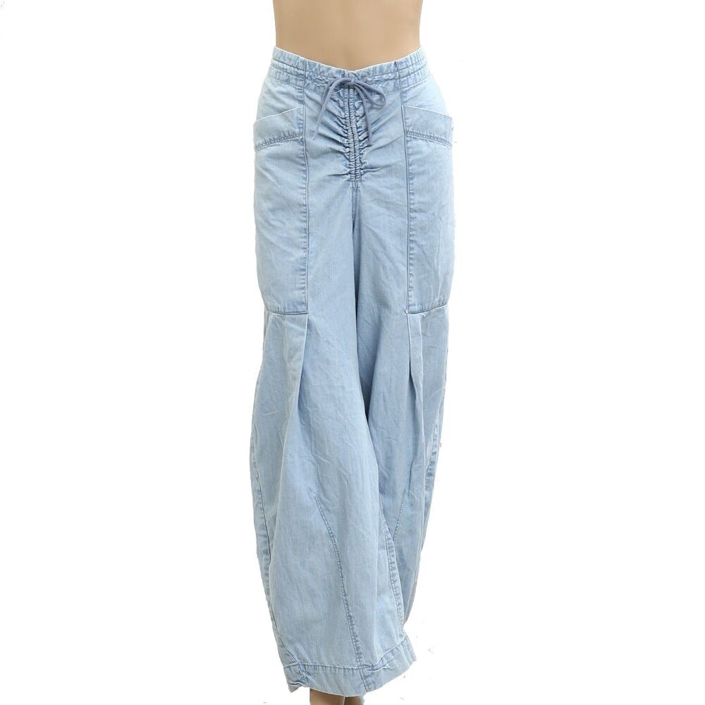 Free People Castaway Slouchy Pull-On Jeans Pants Wide Leg Cotton M/L New 281260 - Picture 5 of 8